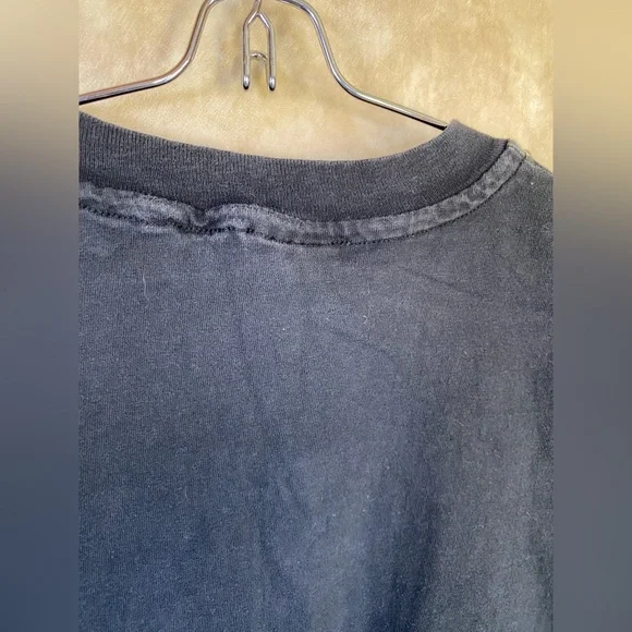 Vintage 90s Faded Black “Iraqnophobia” War Prop. Novelty Graphic Tee Hanes Beefy - Picture 5 of 5